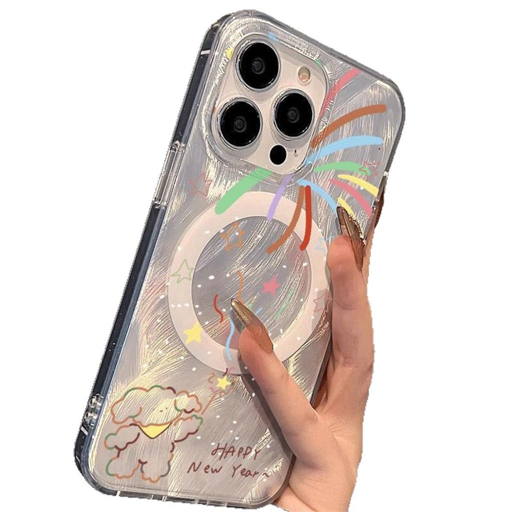 For Apple Mobile Phone Protective Case Pattern Magsafe Magnetic Head for Apple Magnetic Mobile Phone Case Frosted Strong Magnet