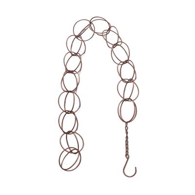 Corrente de Chuva de Metal Função de Drenagem Anel Decorativo Sino de Vento com Gancho para Casa Varanda Pátio
