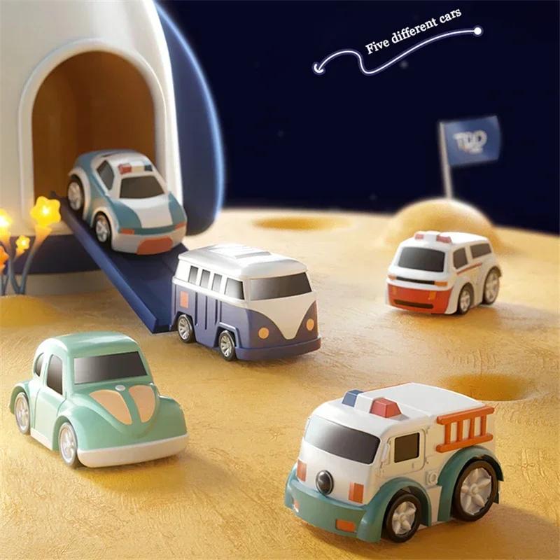 Children's Puzzle Car Space Track Toys Mini Rail Toy Kids Montessori Racing Train Mechanical Adventure Table Game Baby Gifts