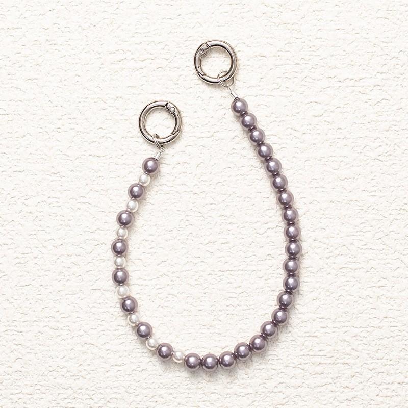 

Phone Case Hanging Strap, Mobile Chain, Pearl, High-end, Fashionable, Universal, Double-headed Buckle, New String Bead. One Size фіолетовий