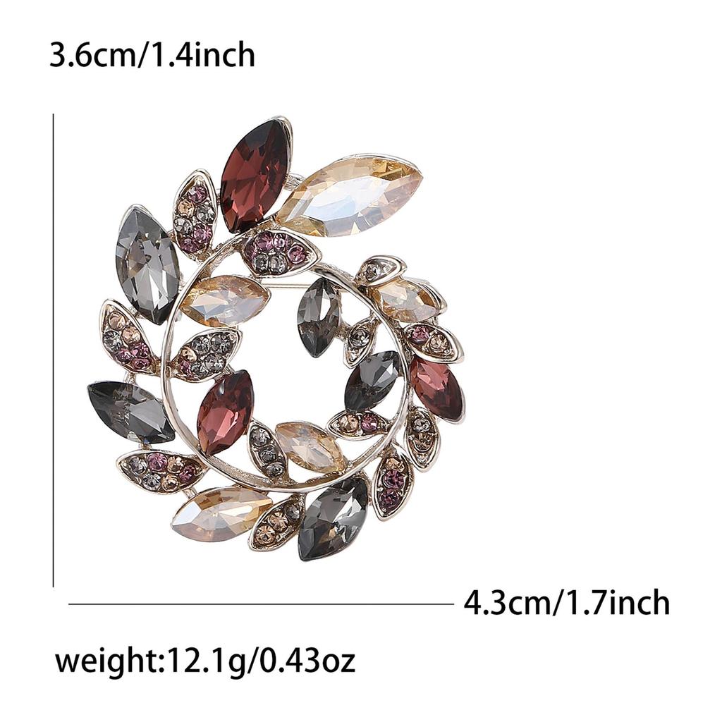 Exquisite Olive Branch Rhinestone Brooch - Elegant Women's Corsage Accessory
