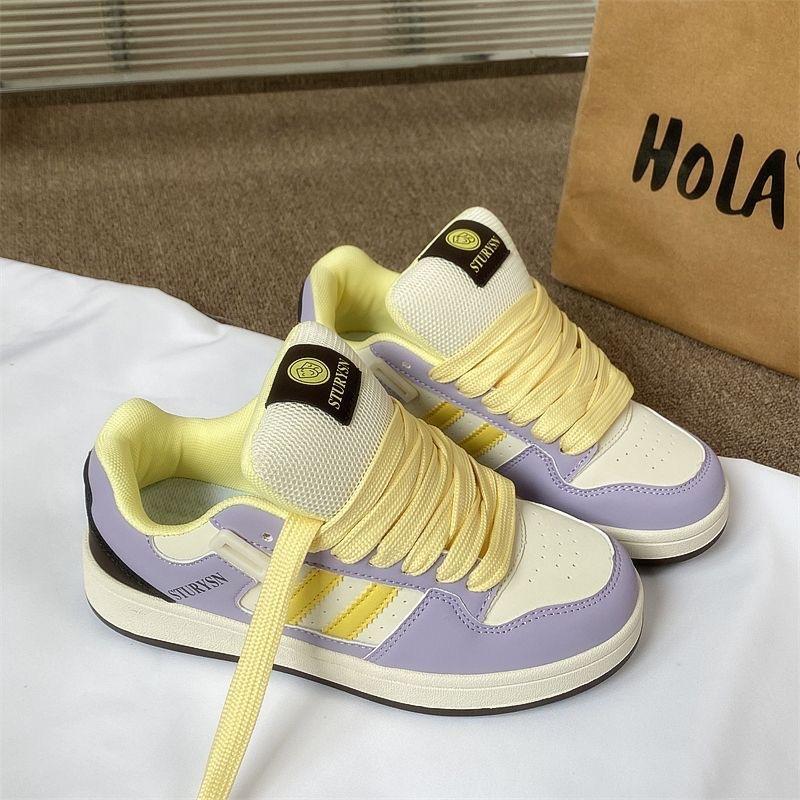 

Нишевая платформа в стиле кампус, женские туфли-хлебцы, тренд 2025, осень-зима, новая корейская версия универсальных студенческих кед 40 фиолетовый