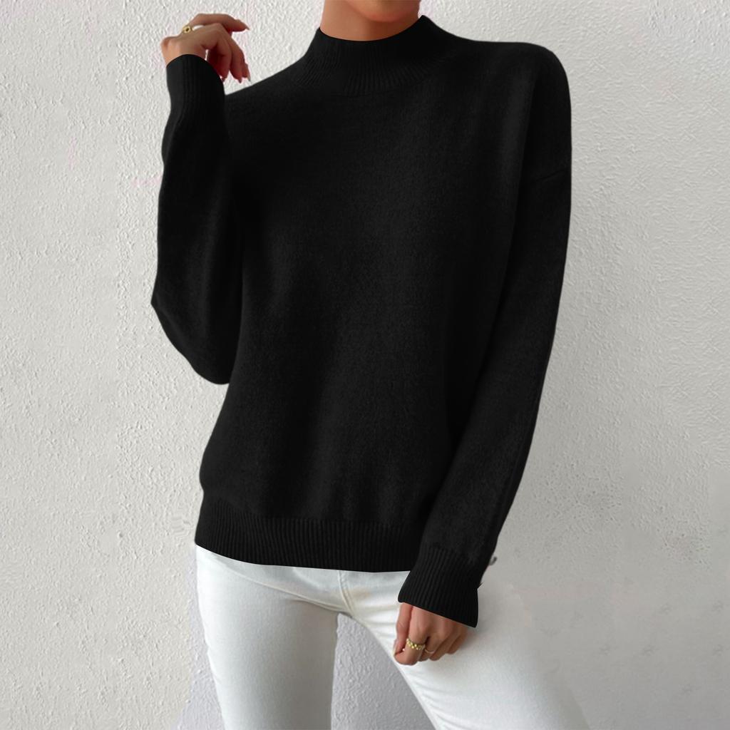 Women's Casual Round Neck Colorblock Pullover Sweater Loose Casual Long Sleeve Contrast Color Top