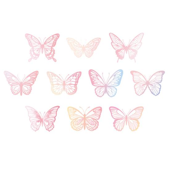 20 Pcs Hollow Carving Butterfly Stickers Decorations 3D Dazzling Mirror Metallic Butterflies Decals for Scrapbooks Junk Journal Supplies