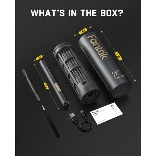Fanttik E2 Ultra Cordless Mini Electric Screwdriver with 0.6 N.m 5-Level Precision Torque, 50 Magnetic Bits, 5/32 Inch Hex, Rechargeable, and Magnetic