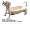 Creative Dog Statue Decor Dachshund Jewelry Tray, Decorative Storage Organizer for Rings Earrings And Keys, Tray Cute Resin Animal Figurine