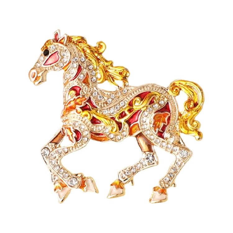 Sturdy Alloy Horse Pin Versatile Accessory for Scarf or Bag Embellishment