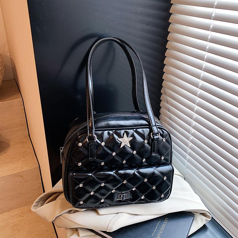 Rhombus Backpack Bag Women's New Trendy Fashion Tote Bag Large Capacity Backpack Briefcase