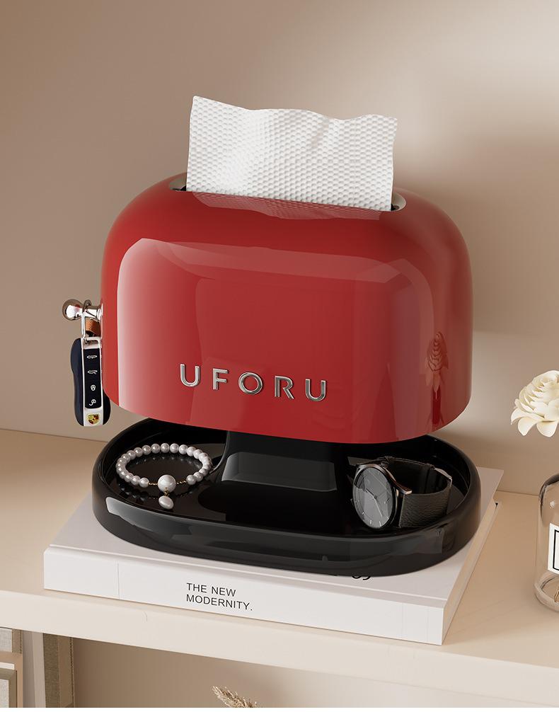 Chinese-Style Multi-Functional Tissue and Storage Box for Entrance and Living Room
