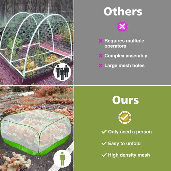 Fine Mesh Plant Cover Bird Animal Protection Plant Guard Mesh Plant Enclosure Pop-Up