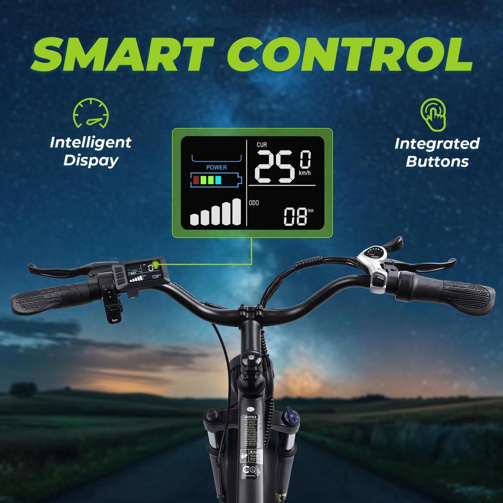 HiQiS F26 Electric Bicycle with 3 Riding Modes, 1000W Motor, 26 Inch Large Off-road Tires, 48V 15.6AH Large Battery, Maximum Range of 80KM