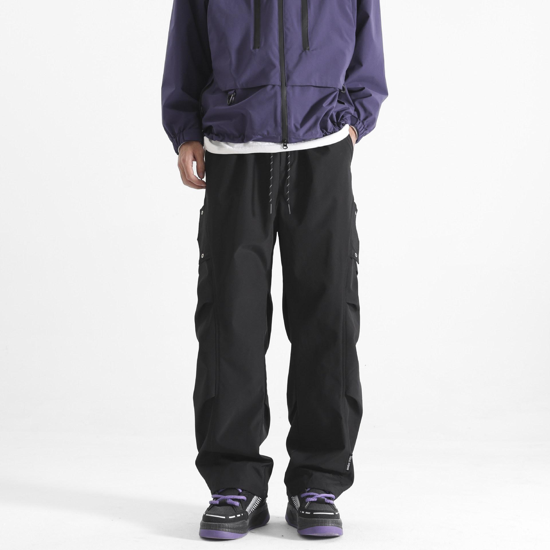 

Casual Joker Soft Shell Pants Men s Autumn and Winter American High Street Loose Work Pants 5XL чёрный