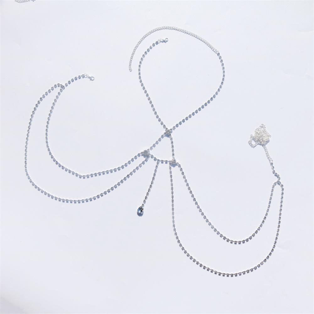 Breast Chain, Water Drop Pendant, Rhinestone Body Chain, Sexy Fashion Rhinestone Nipple Chain Accessories.