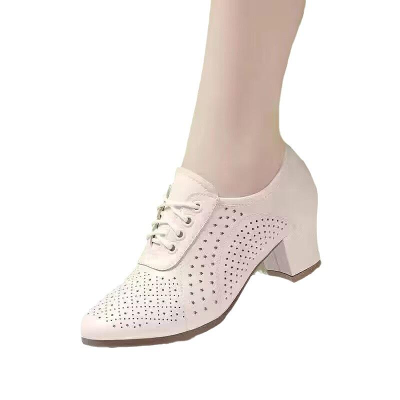 2025 Four Seasons Summer New Breathable Thick-soled Thick Heel Comfortable Large Size Women's Shoes High Heels