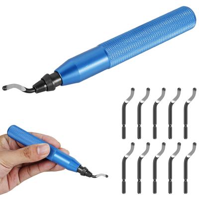 Entgratwerkzeug-Set mit 10 zusätzlichen Klingen Legiertes Entgratwerkzeug Handwerkzeug zum Entfernen von Graten und Kanten für Handarbeiten Nähen Kunststoff