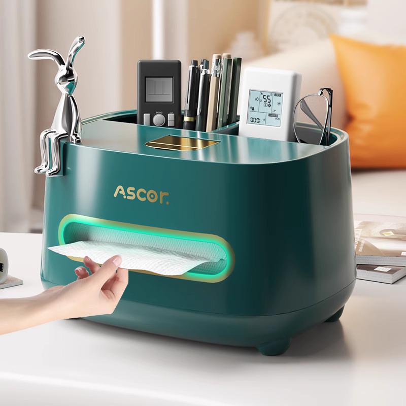 High-End Multifunctional Remote-Control Tissue Box for Bathroom and Living Room