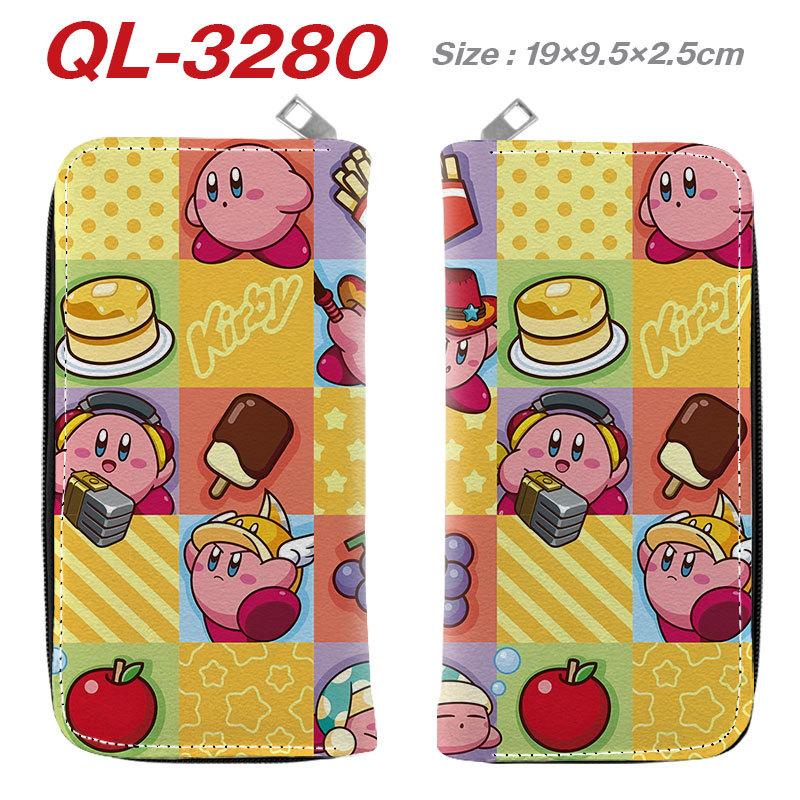 Kirby Zip Long Wallet Anime Clutch Coin Purse Storage Bag Pink 1pcs