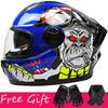 Gloves + Neck ZXC Double Lens Full Cover Helmet Men Women Riding All Round