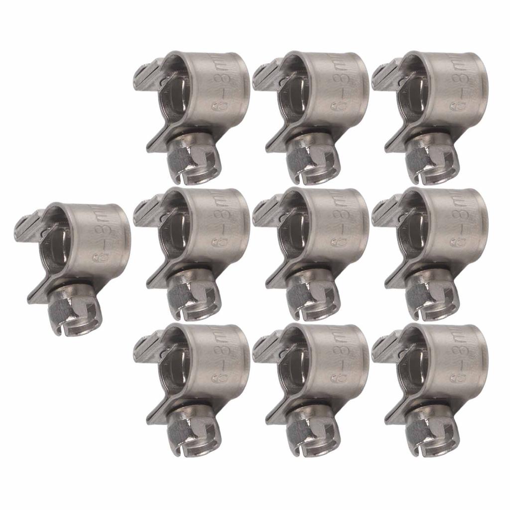 10pcs Stainless Steel   Fuel Line Pipe Hose Clamp Clip 6mm‑20mm Optional Size
