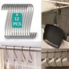 12pcs S Hook Flat Stainless Steel Silver Anti-drop No Bayonet Hook For Kitchen Garden Garage Hanging Utensil Home