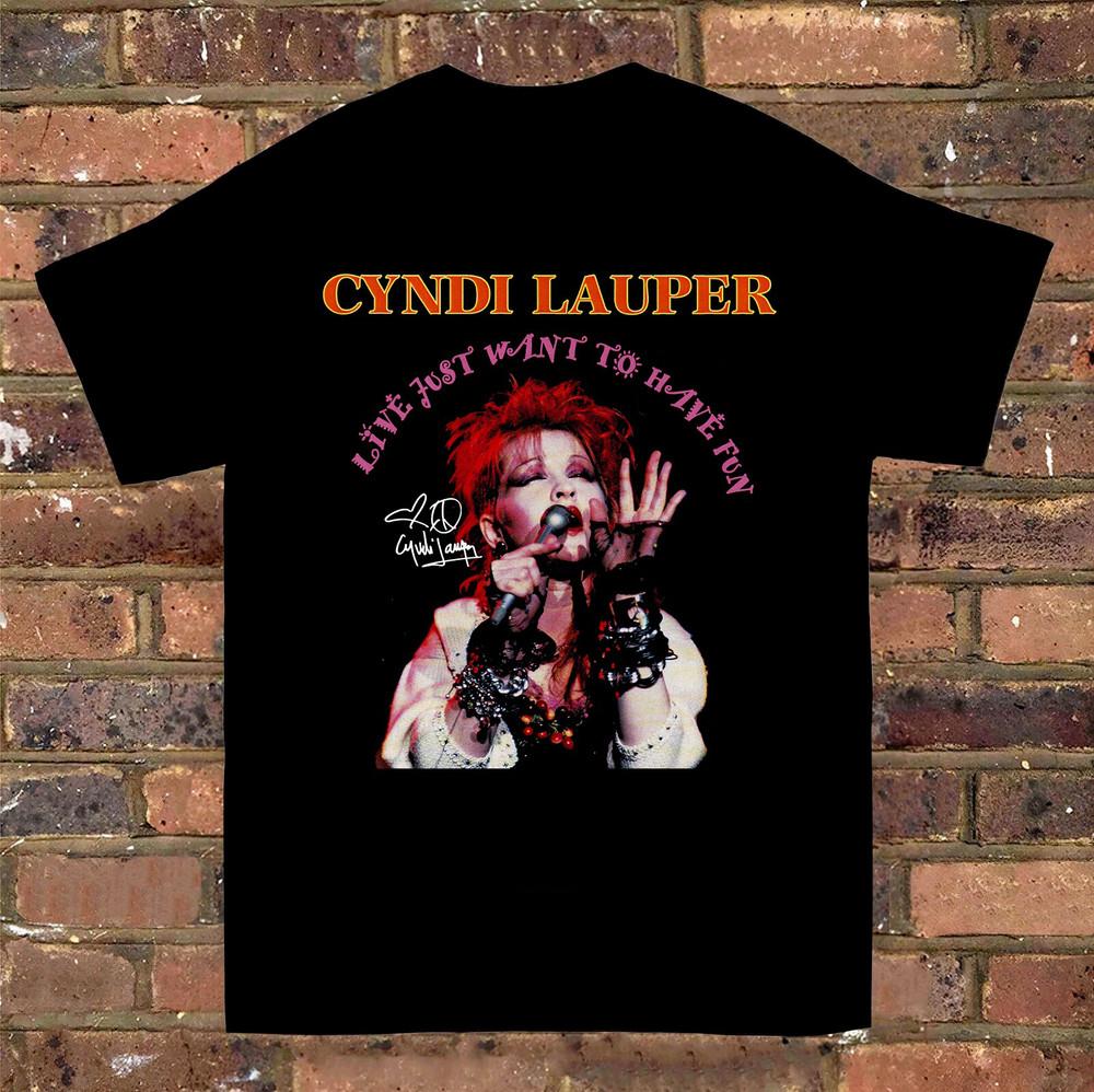 Just Want To Have Fun Cyndi Lauper Black Unisex T-Shirt Full Size UB317 Unisex T-Shirt XXXL
