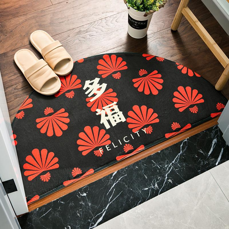 Cute Cartoon Floor Mats Home Door Non-slip Floor Mats Bedroom Kitchen Bathroom Semicircular Door Mats Floor Mat In The Room
