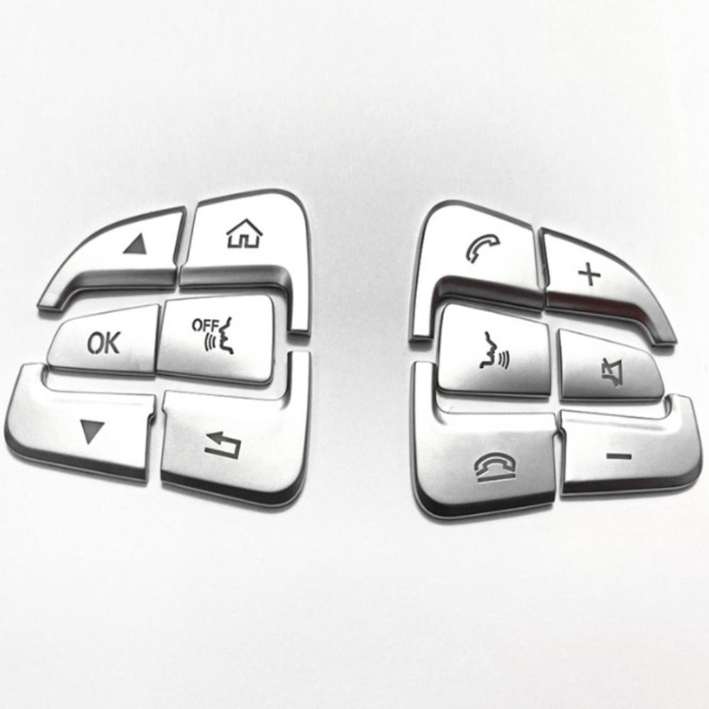 

12 шт., серебряная отделка, украшение на кнопку рулевого колеса автомобиля, внутреннее украшение автомобиля для Mercedes Benz