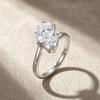 2.8cttw Pear Cut Full Moissanite Ring for Women   CopperToi Et Moi  Two Stones Ring Wedding Bands Party Fine Jewelry