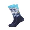 1 pair of European and American trendy socks with personalized street fashion oil painting series socks