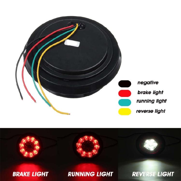 2 Stück LED-Bremslicht für Auto 12V Retro Runde Nebelschlussleuchte 16-LED-Rücklicht für Anhänger