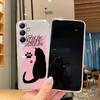 Cute Cat Cartoon Soft Transparent Silicon Case For Samsung A55 A35 M35 M34 S24 Xiaomi Redmi Note 13 Pro 13C Poco M6 Camera Shockproof Protective Cover