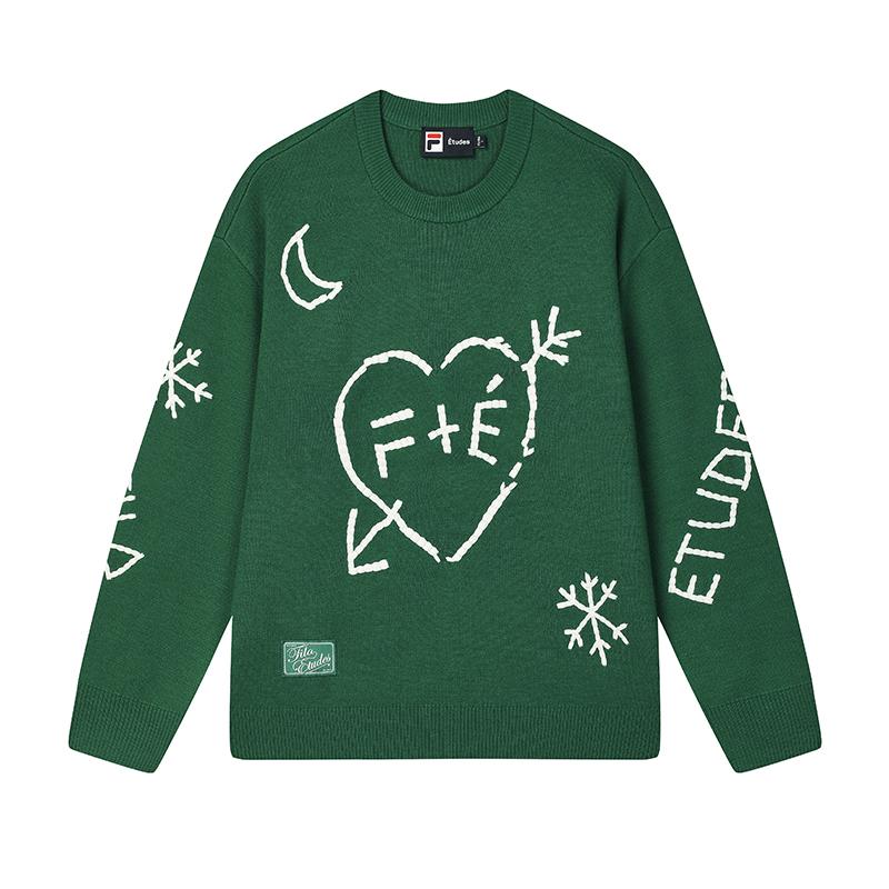New FILA X Études Sweater Unisex Mystic Emerald Green F11U516401F-GN