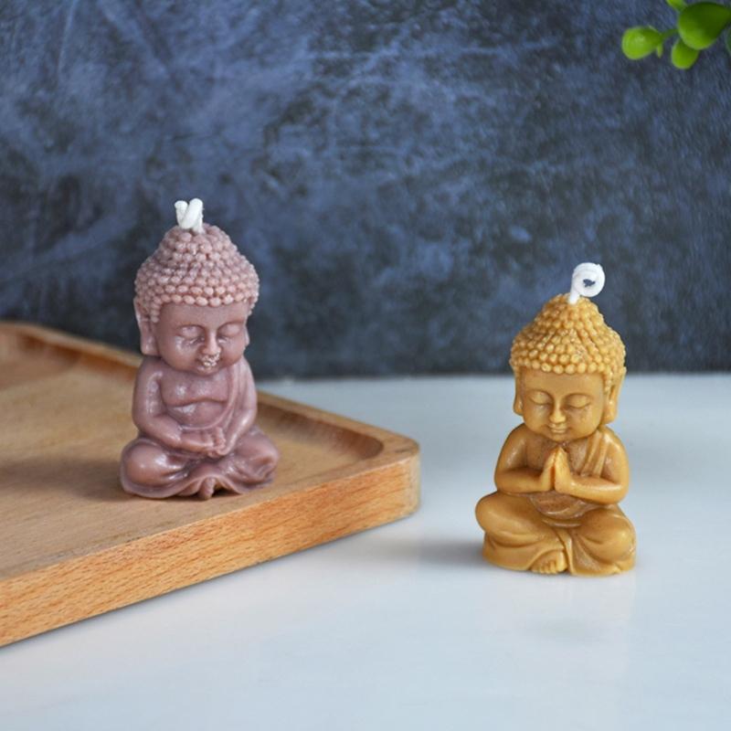 Buddha Silicone Candle Mold Church Buddha Incense Candle Plaster Decoration Mold DIY Church Candle Craft Fondant Mold