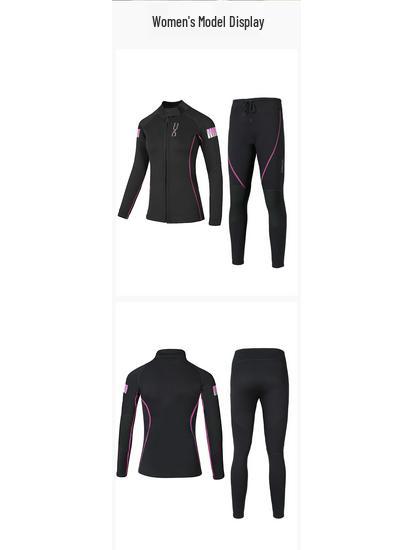 New Ouzo 1.5mm Split Wetsuit: Unisex Slim Fit, Sunscreen & Warmth, Perfect for Couples