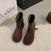 2025 Autumn New Retro Short Boots Casual Cowboy Western Boots Women's Shoes Martin Boots Women's Shoes Trendy Shoes Women's Boots M~