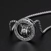A set of double-ring pendant necklaces with six artistic and fashionable words is suitable for both men and women as a personalized and versatile