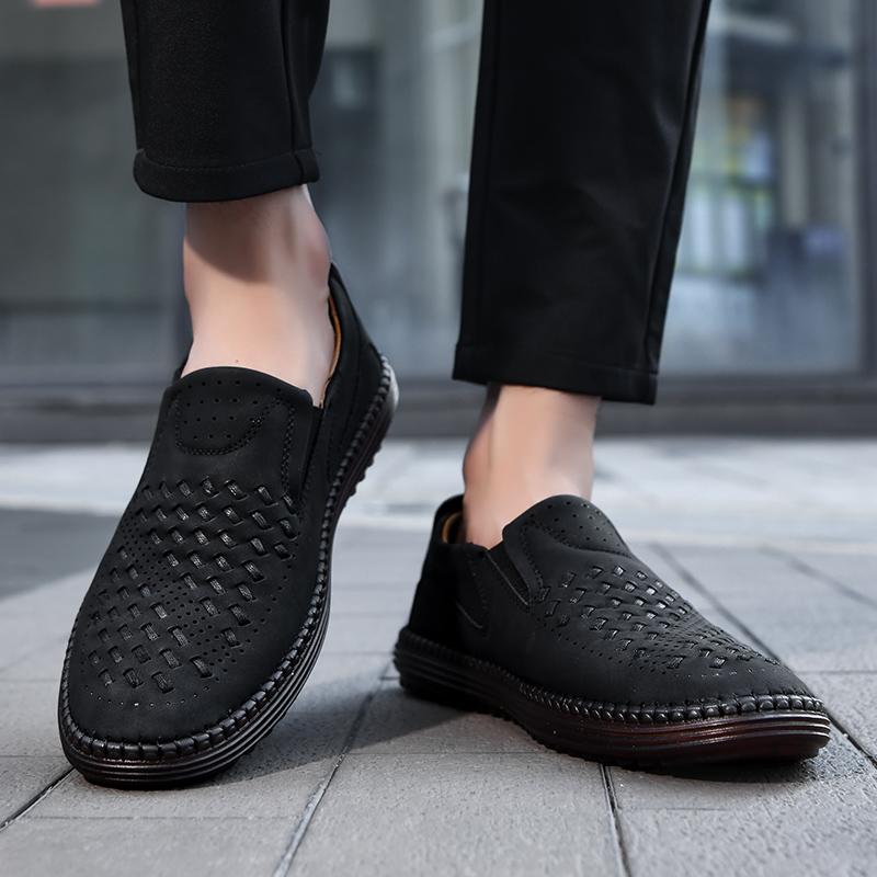 Handmade Woven Casual Shoes Men Loafers Moccasins Men Shoes