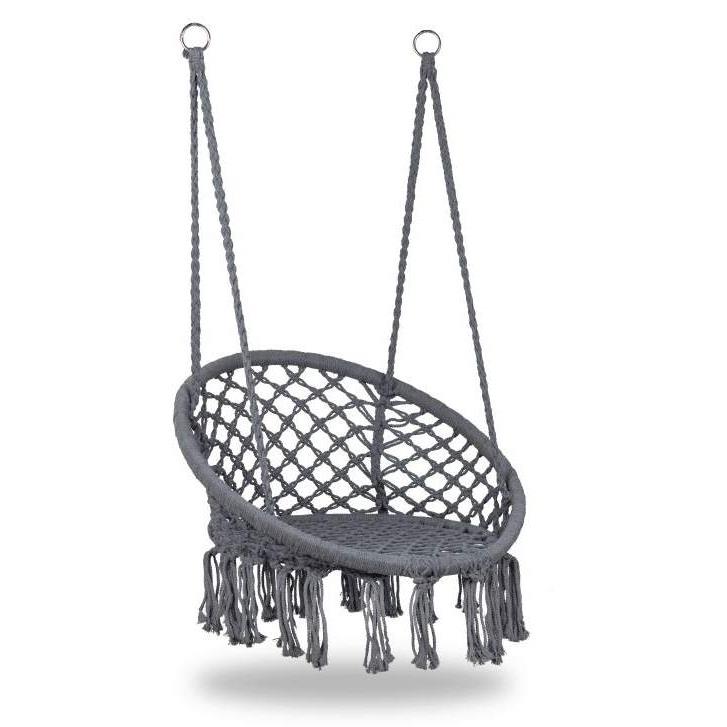 Stork's Nest Swing Hanging Chair Garden Boho for Home Garden 120cm - gray