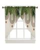 Valance Curtain Green Leaves Swag Kitchen Watercolor Botanical Living Room Bedroom Decorative Small Curtains Polyester With Rod Pocket Great Decor