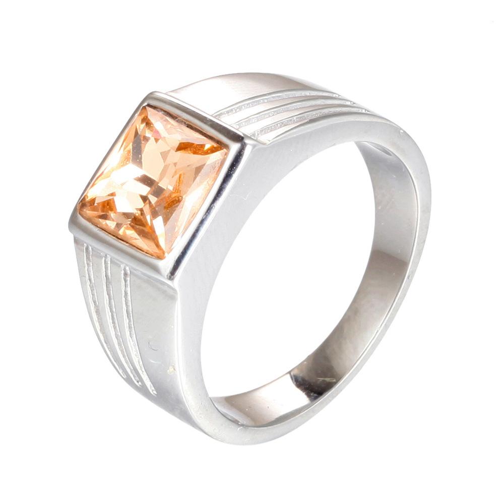 Herren Titanstahl Edelsteinring Modischer Edelstahl Schmuck für Herren Trendige Accessoires