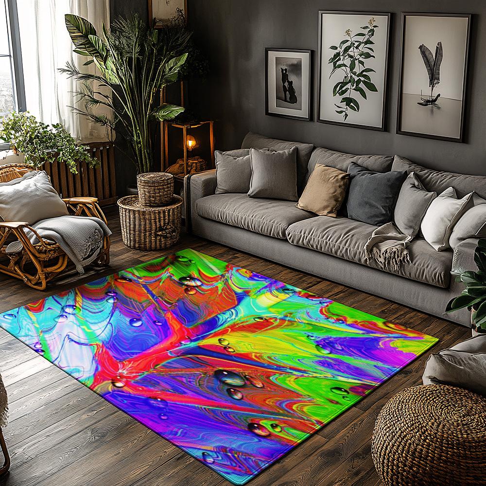

Tuniu Vibrant Abstract Psychedelic Rainbow Swirls Floor Carpet Mat Rug Home Decor 50x80cm20x31in