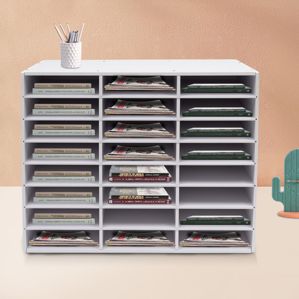 Storage Compartments, 24 Compartment Literature Organiser, Office Desk Organiser, Desktop File Holder,  Document Holder