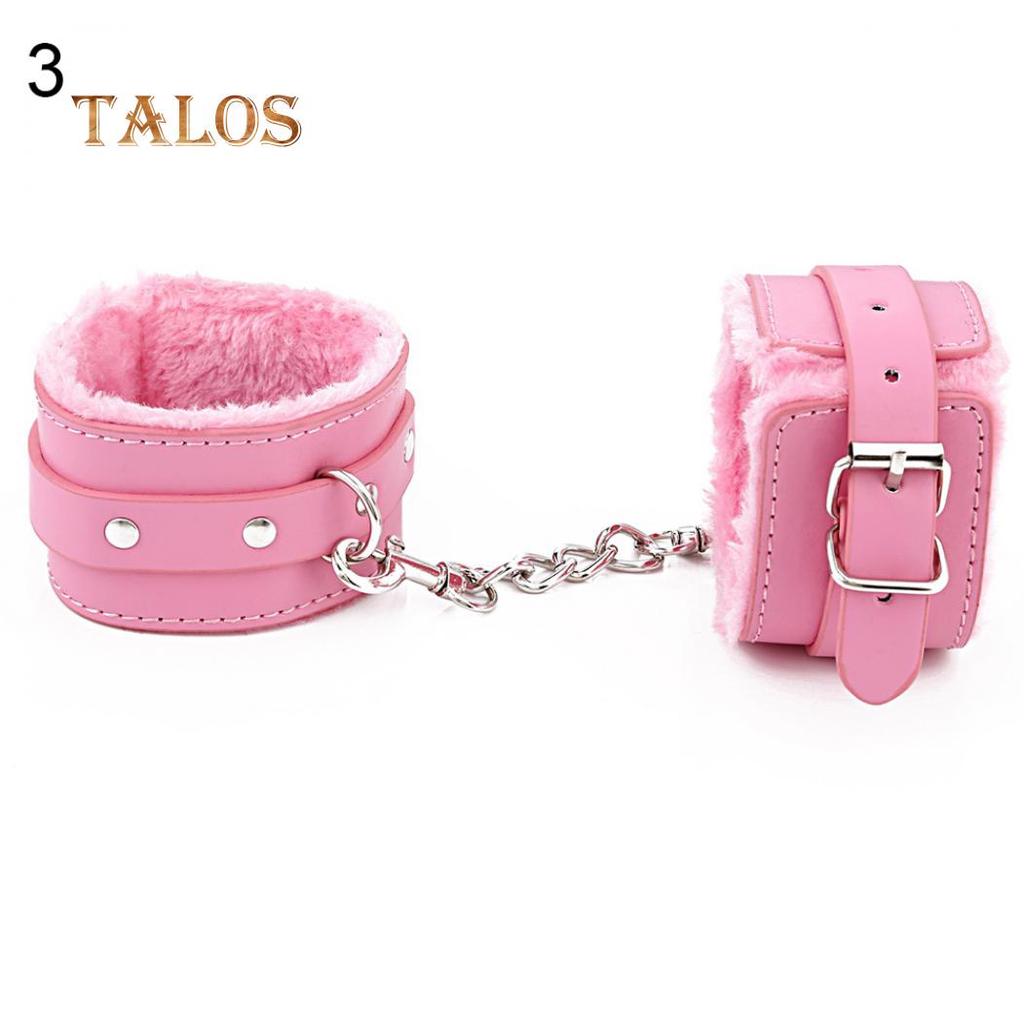 Paar Bondage Kunstleder Plüsch Manschetten Kette Erwachsene Sex Spiel Zurückhaltung Handschellen Erwachsene Produkt
