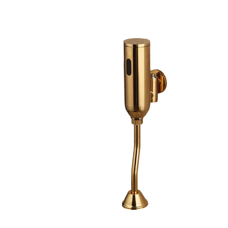 Rubinetto per Urinatoio Automatico Oro Moderno con Sensore e Valvola di Scarico Automatica, Rubinetto a Parete Touch per Bagni di Hotel