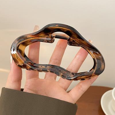 Elegante Wolken Leopardenmuster Haarspangen Clip Damen Gelee Acryl Haarspangen Plastik Haarspangen Haarschmuck für Mädchen