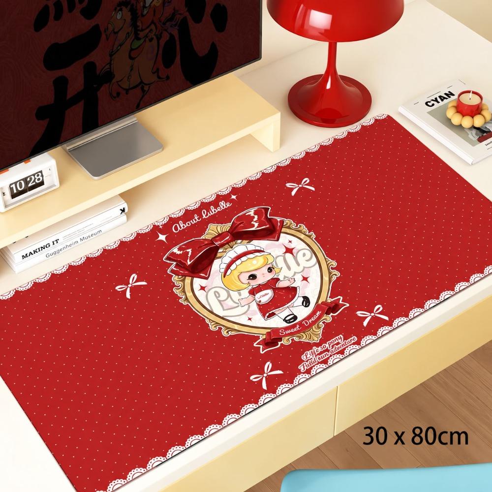 Cute Cartoon Girl Desk Mat Thickened Computer Desk Protector New Keyboard Mice Mat Office