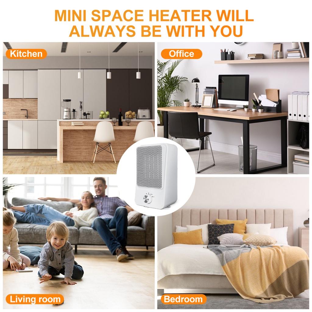 750W/1500W Electric Heater Portable Heating Fan Mini Desktop Air Cold Warm Heater Fan Winter 2Gear for HomeOffice