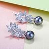 E0220 High-End Pearl Earrings, Zircon, Exquisite Evening Dress Ear Jewelry, Needles