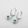 Silver Color Green Zircon Hoop Earring for Women Small Hoop Earrings Jewelry Gifts
