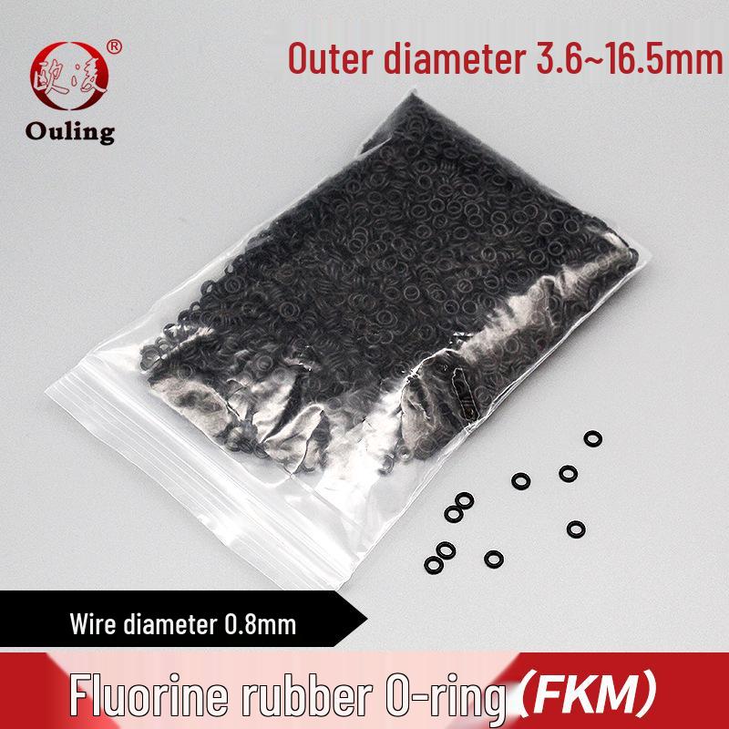 

Black Wear-Resistant Fluororubber O-Ring, Outer Diameters: 3.6-16.5mm, Cross-Section: 0.8mm OD 3.6*0.8mm (10 pcs) Black Fluororubber O-ring